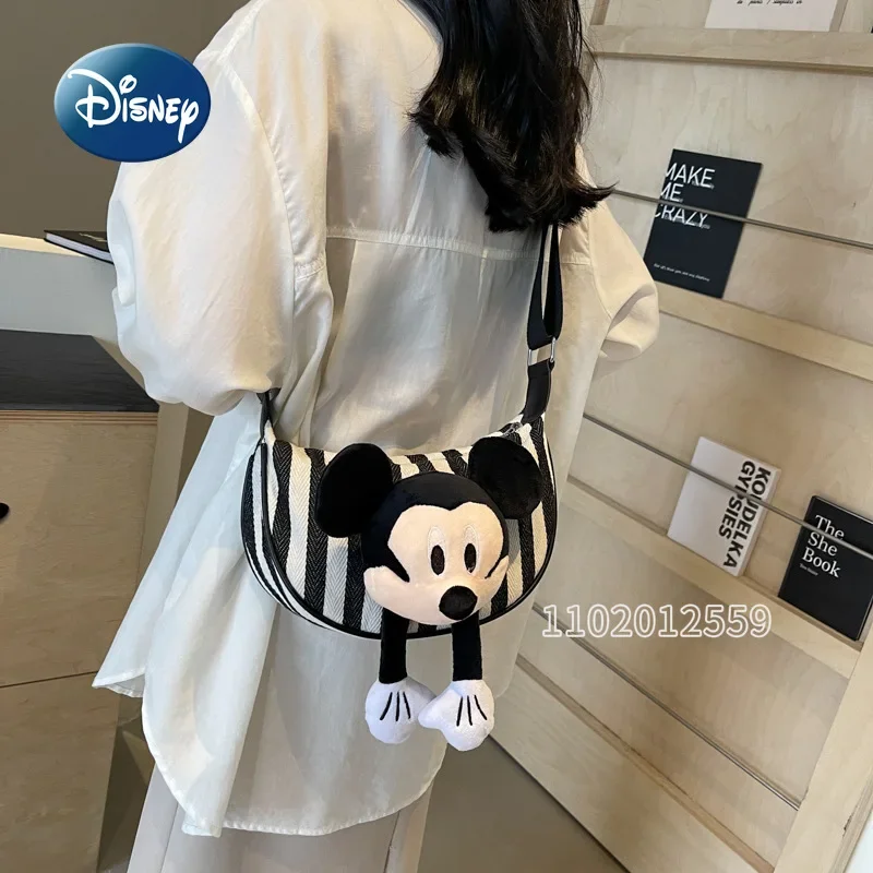 Disney Mickey's New Women's Handbag 3D Cartoon Cute Doll Women's Bag Luxury Brand Fashionable Single Shoulder Crossbody Bag