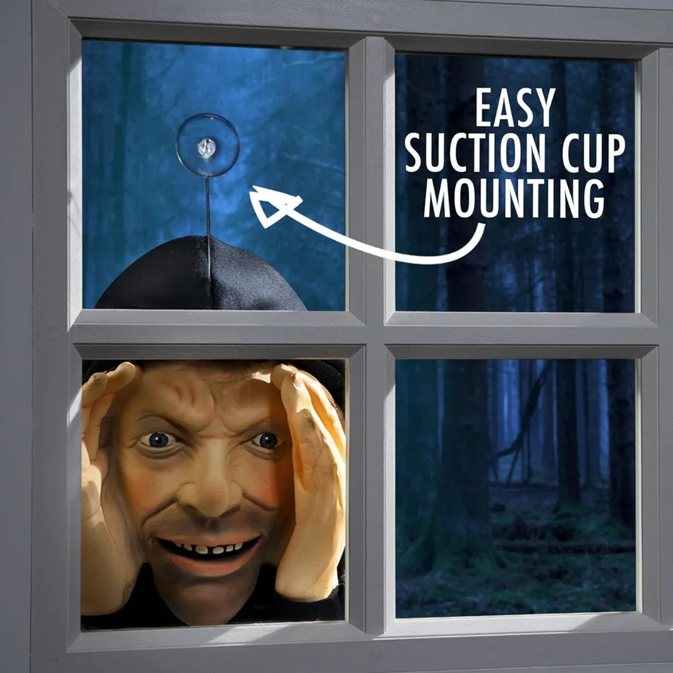Guillala Máscara De Ventana De Halloween – Decoración De Látex Realista De 55x7.5x21 Cm, Con Ventosa Para Cristal, Estilos De Bruja Y Payaso, Ideal Para Casas Encantadas
