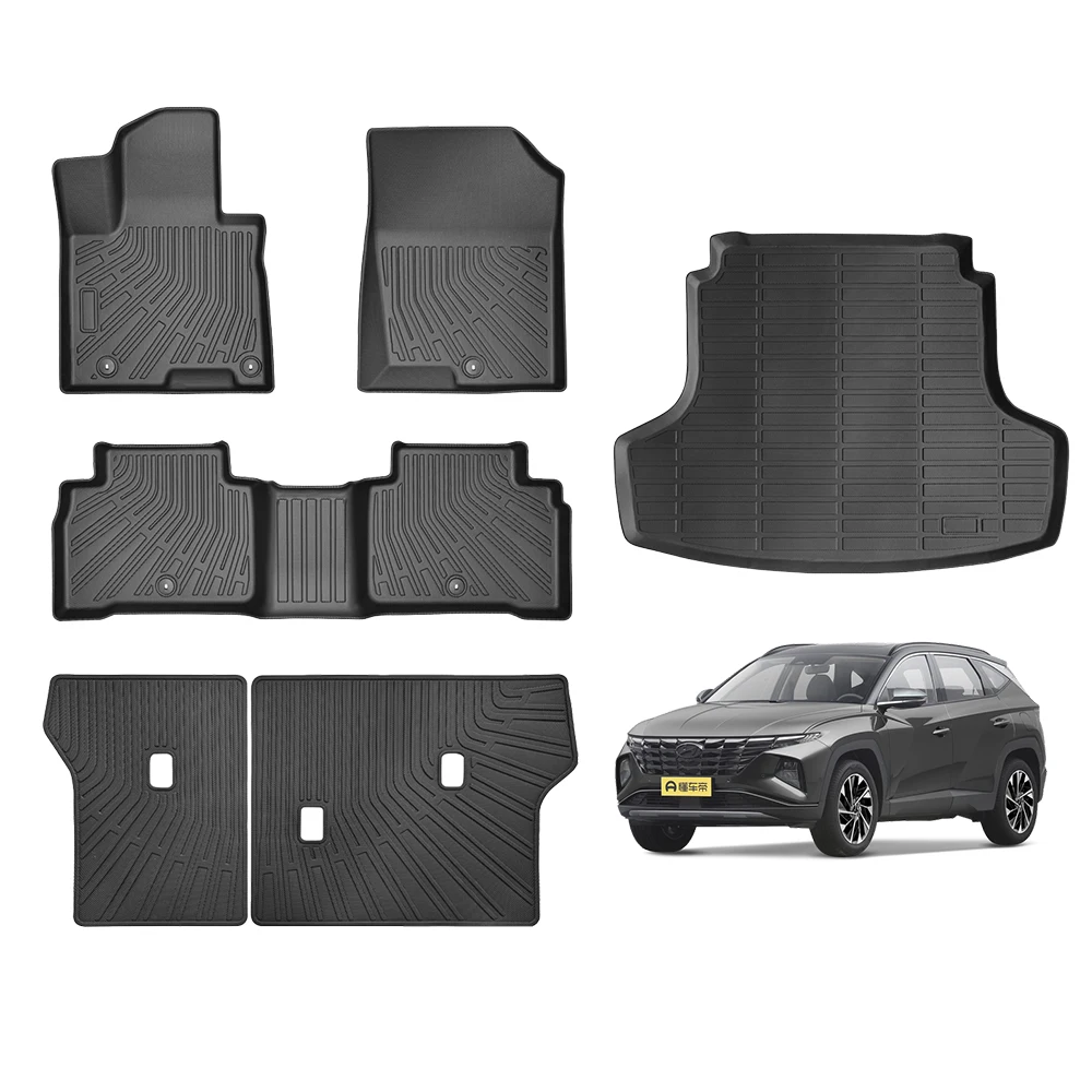 YZ For Hyundai Casper Elantra Ioniq 6 Kona Nexo Palisade Sonata Venue Car Trunk Mat Luggage Mat  TPE LHD Set Floor Liner Mat