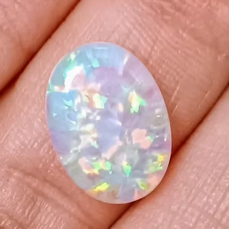 Pretty Opal Gem 10×14mm Oval Flat Bottom Cut VVS Loose Gemstone for Collection Gift and Jewelry Making Gem Beads