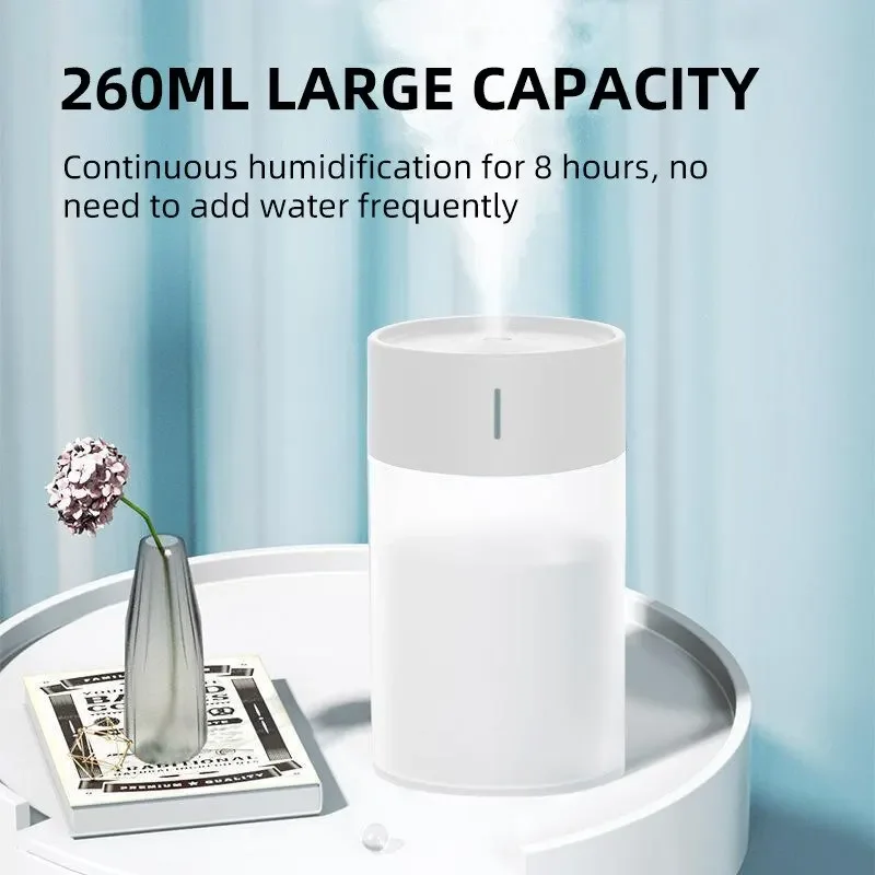 Portable 260ML Smart Air Humidifier Mini Fresh Aroma Diffuser Electronics Mute Diffuser Machine For Bedroom Home Car Plants USB