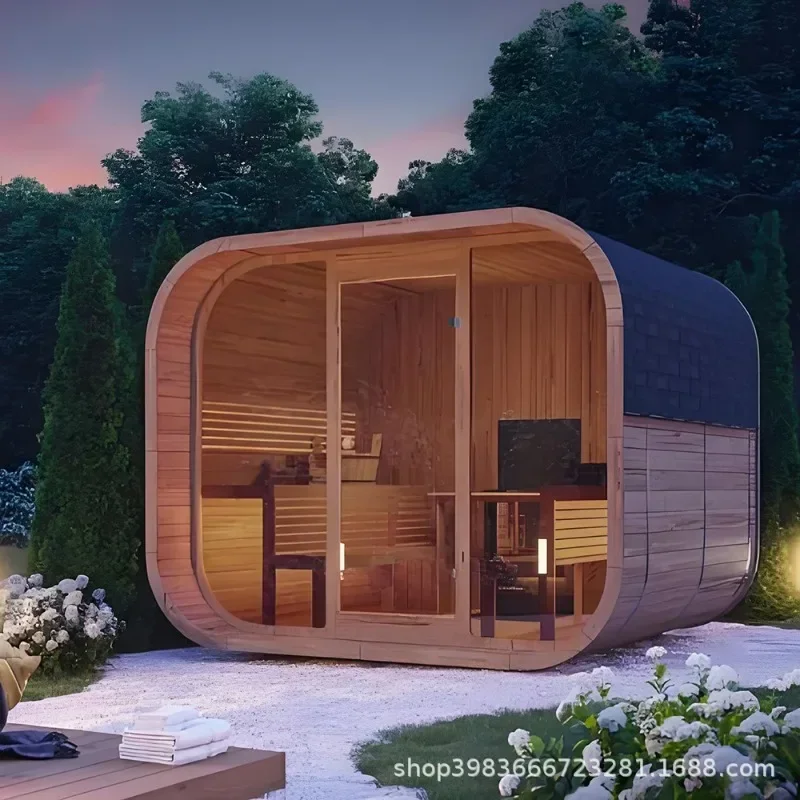 Outdoor cube sauna Cross-border solid wood dry sauna Steam plus Cube sauna room
