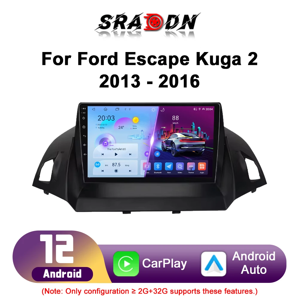 For Ford Escape Kuga 2 C-MAX 2013-2016 Android Car Radio Automotive Multimedia Player GPS Navigation Carplay Screen Auto Stereo