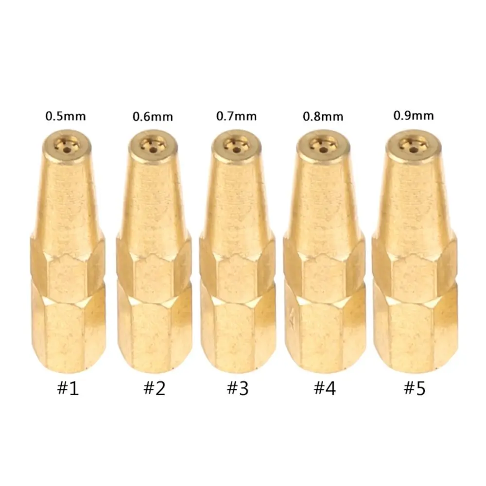 5pcs H01-2 Gas Brazing Torch Nozzle Pure Copper Oxygen Propane Acetylene Liquified Gas Torch Tip Solder Welding Torch Accessory