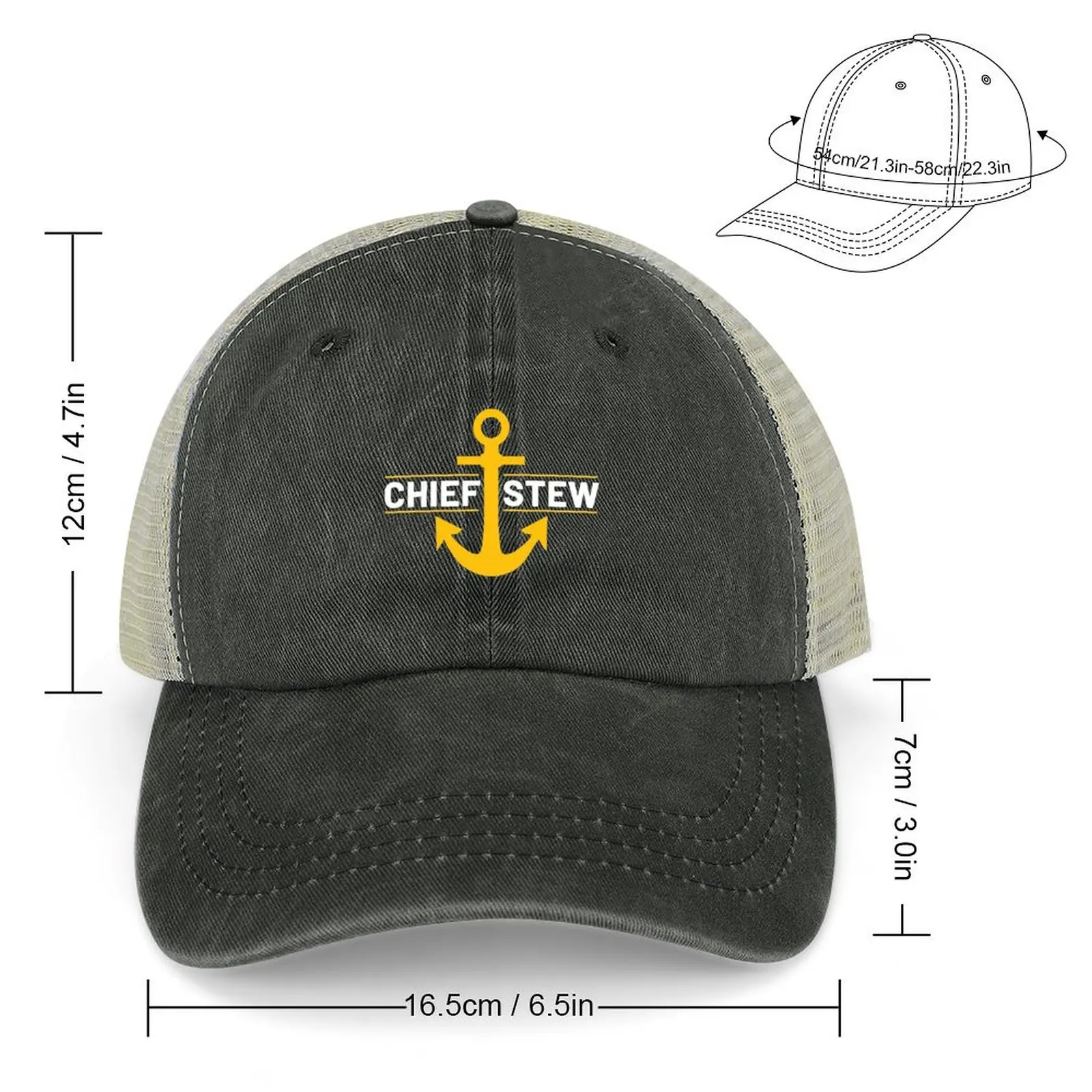 Yacht Crew - Chief Stew Cowboy Hat Uv Protection Solar Hat Dropshipping Kids Hat Mens Caps Women's