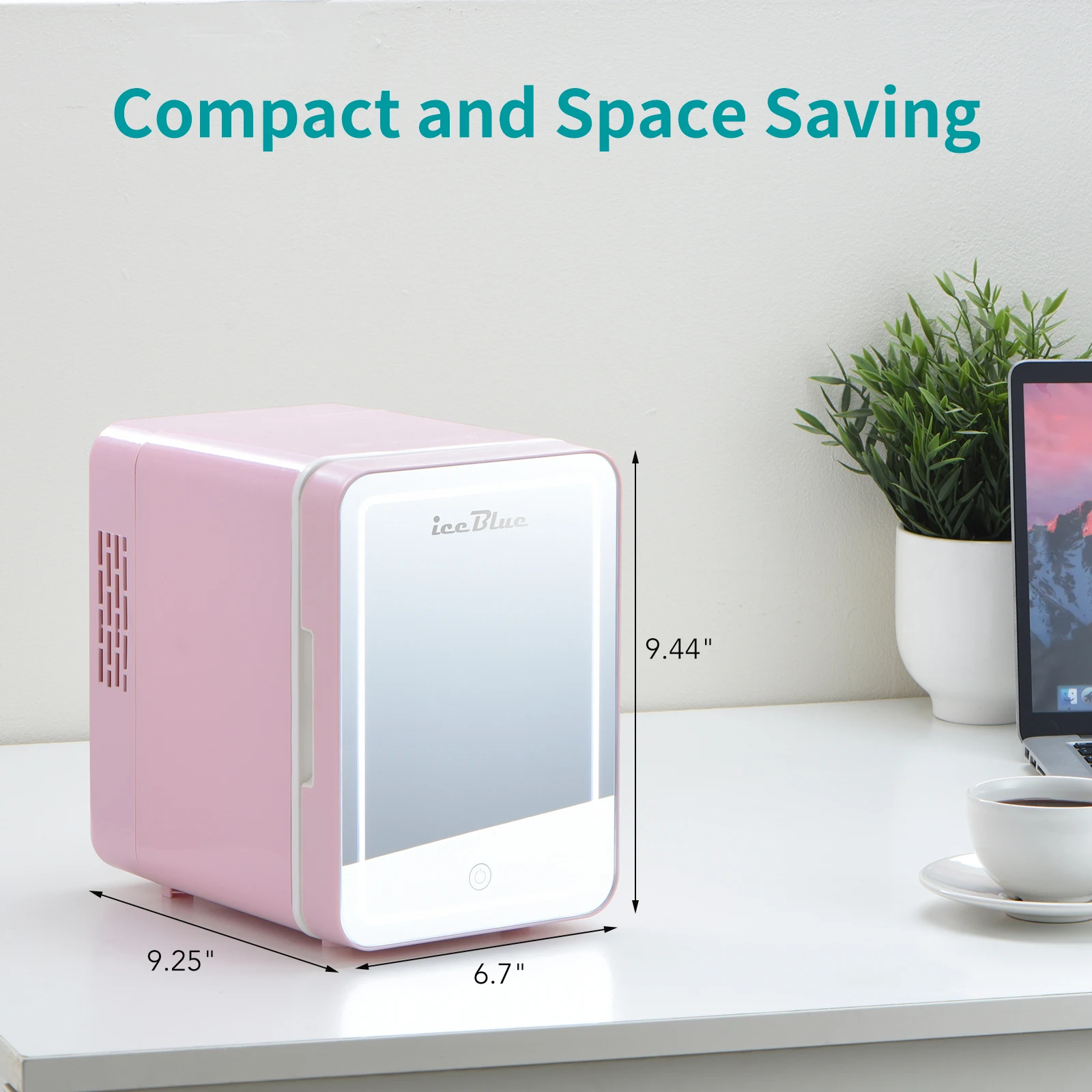 IceBlue 4л зеркальный мини-холодильник двойного назначения для красоты, макияжа, ухода за кожей, холодильник AC/DC, теплый косметический холодильник для домашнего автомобиля