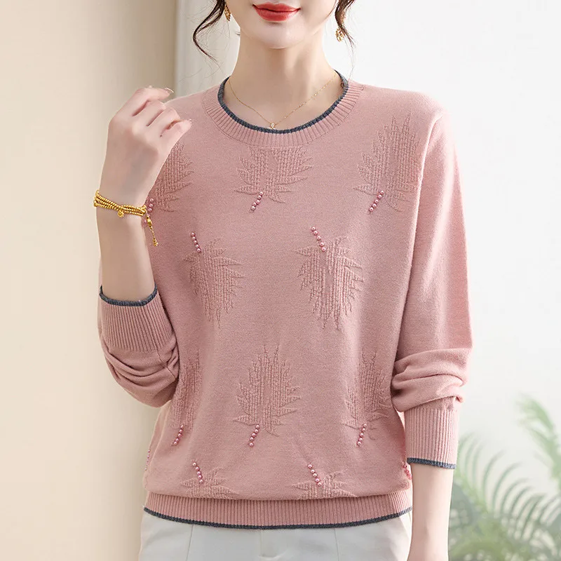 Elegant Women's Clothing New Spring Autumn Knitwear Women's Sweater Long Sleeve Pullover Tops Light Pulls Femmes Knit Blouse