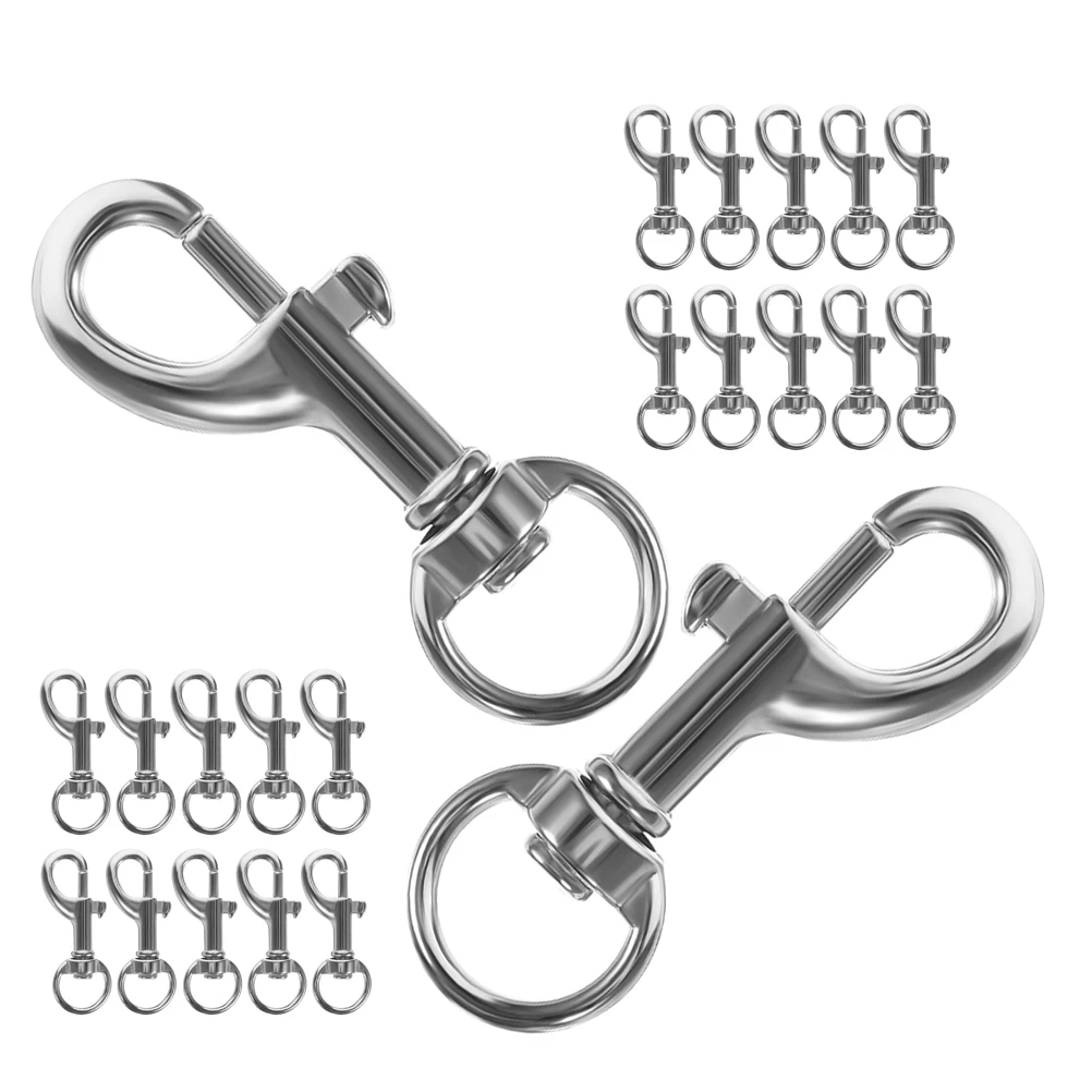 

40Pcs Stainless Steel Dog Leash Clips Swivel Snap Hooks Multipurpose Pet Restraint Connectors for Easy Clamping