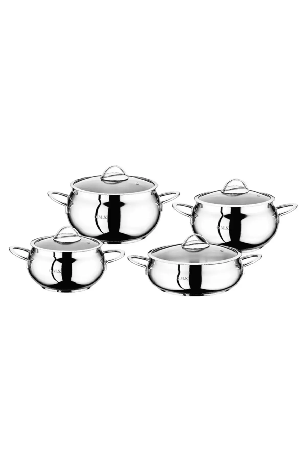 

DOLBOVI 8 piece steel sphere silver handle Cookware Set 1006 Cookware Set