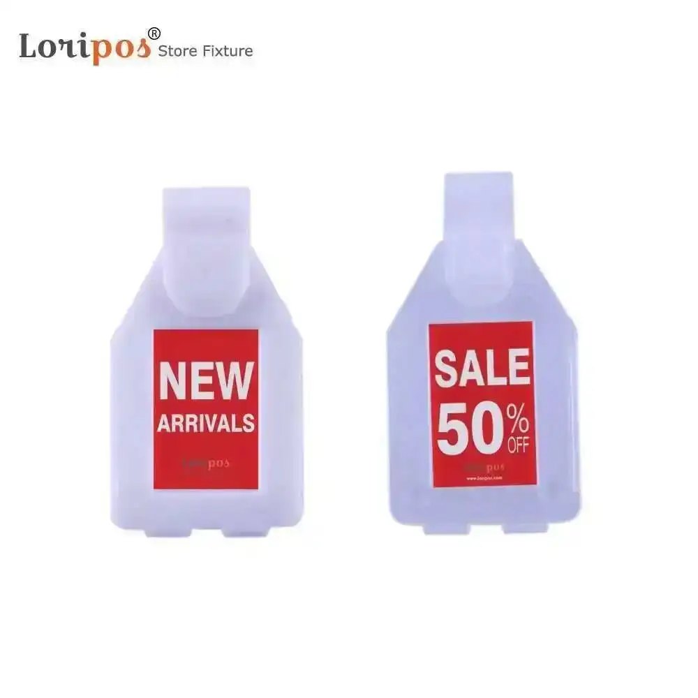 100pcs Peg Hook Label Holders Plastic Board Sign Pocket Hanger | Loripos