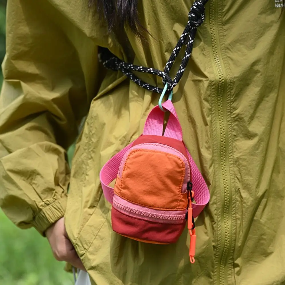New Trend Colorful Mini Backpack Coin Purse Nylon Harajuku Mini Crossbody Bag Zipper Pouch Portable Earphone Storage Bag Daily