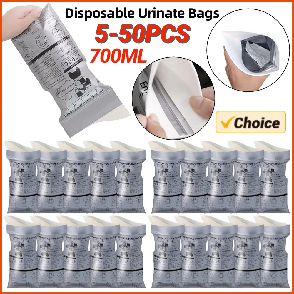 50-5PCS Outdoor Notfall Urin Beutel 700ml Einweg Reise Mobile Toilette Tragbare Urinal Tasche für Männlich Weiblich baby Erbrechen Beutel