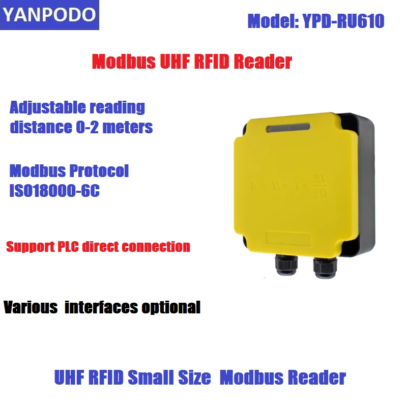 Yanpodo UHF Modbus RFID Integrated Reader 6m Modbus/PROFINET Protocol PLC Connect 860-96MHz for Mould and tool management