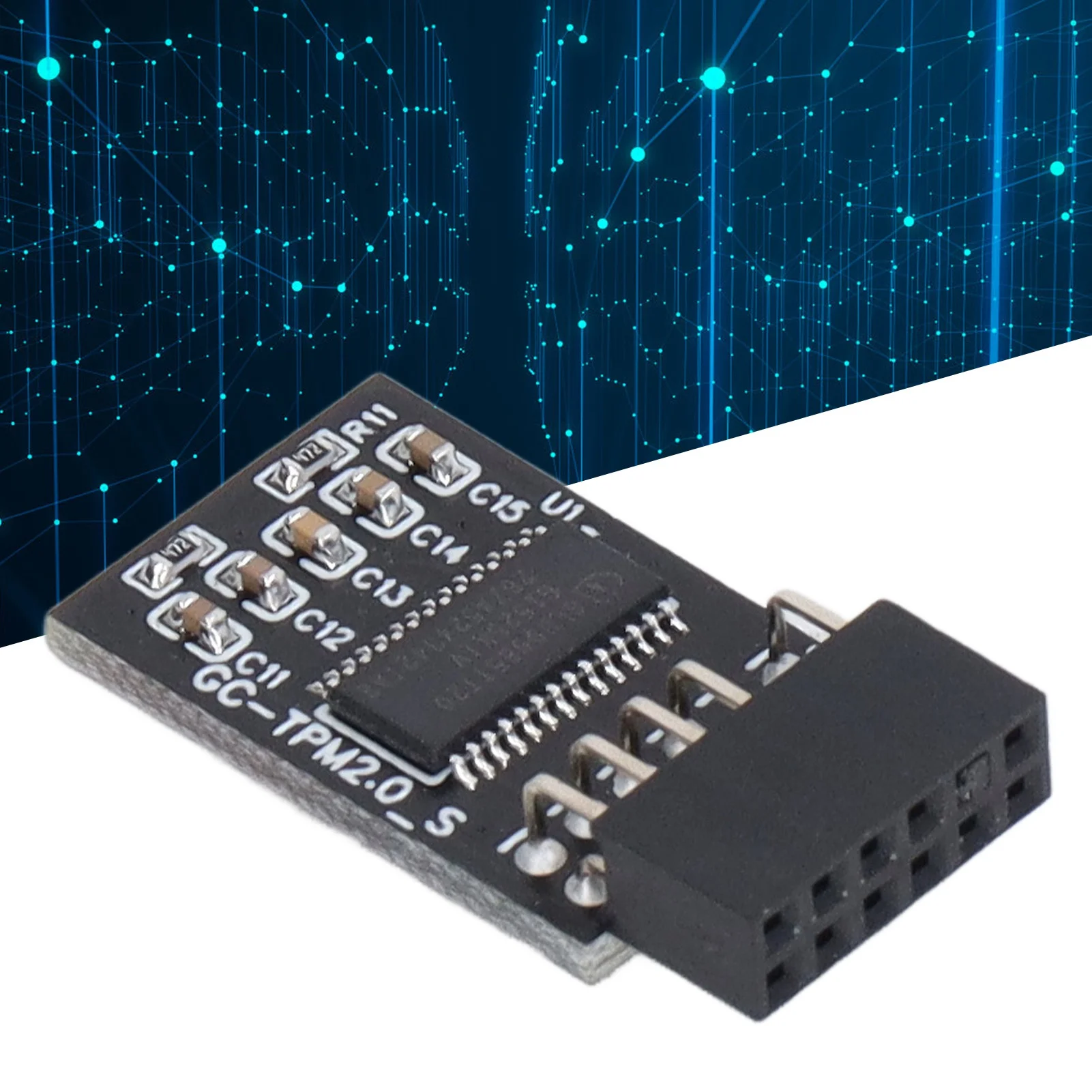 Remote Card Security Module TPM 2.0 Module LPC SPI 12Pin Remote Card Encryption Security Board Accessory for GIGABYTE TPM Module