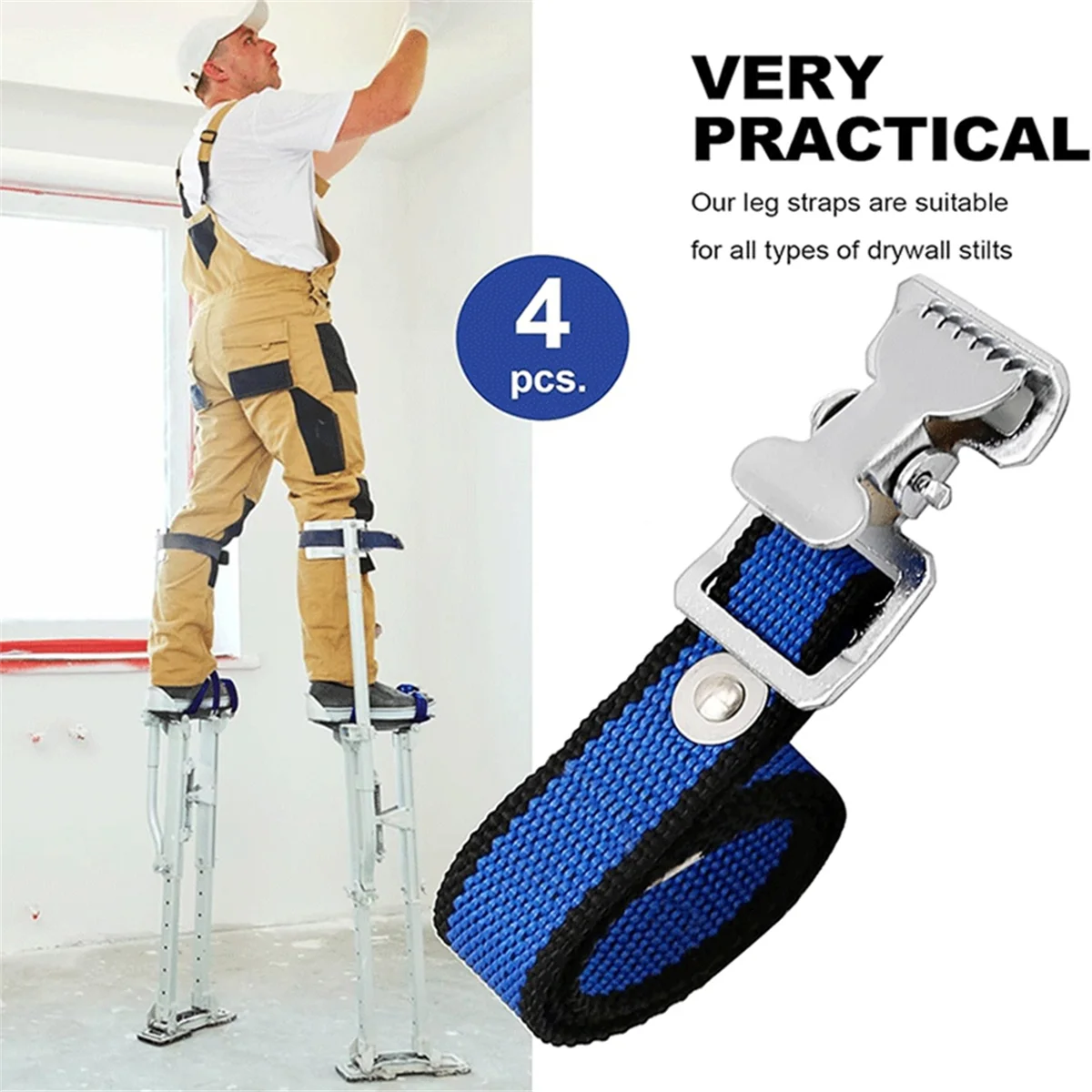 

ABNJ 4PCS Drywall Stilts Straps, Adjustable Stilt Leg Band Straps Kit, Comfort Leg Foot Fixation Strap Replacement Part