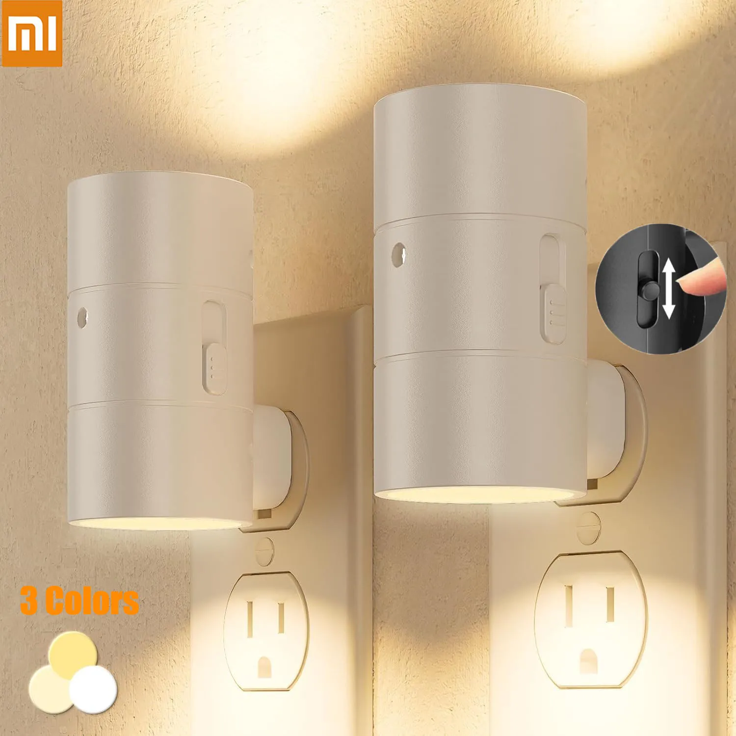 

Xiaomi Night Light Plug Into Wall Night Lamp EU US UK Plug In With Dusk to Dawn LED Light Sensor 3 Colors Dimmable For Bedroom