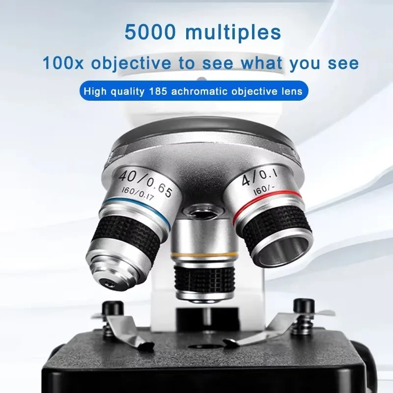 LED composite laboratory with high-definition LCD display, three eye microscope for biology