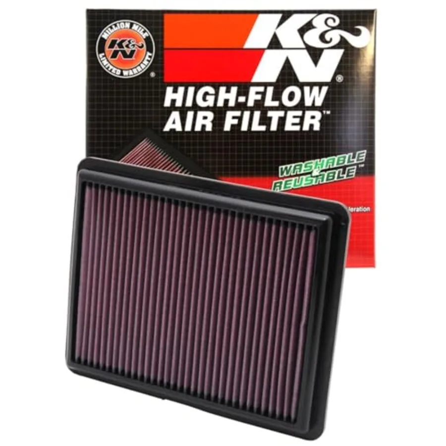 

HighFlow Original Lifetime Engine Air Filter for Enhanced Performance: Premium Washable Design Increases Power and Efficiency I