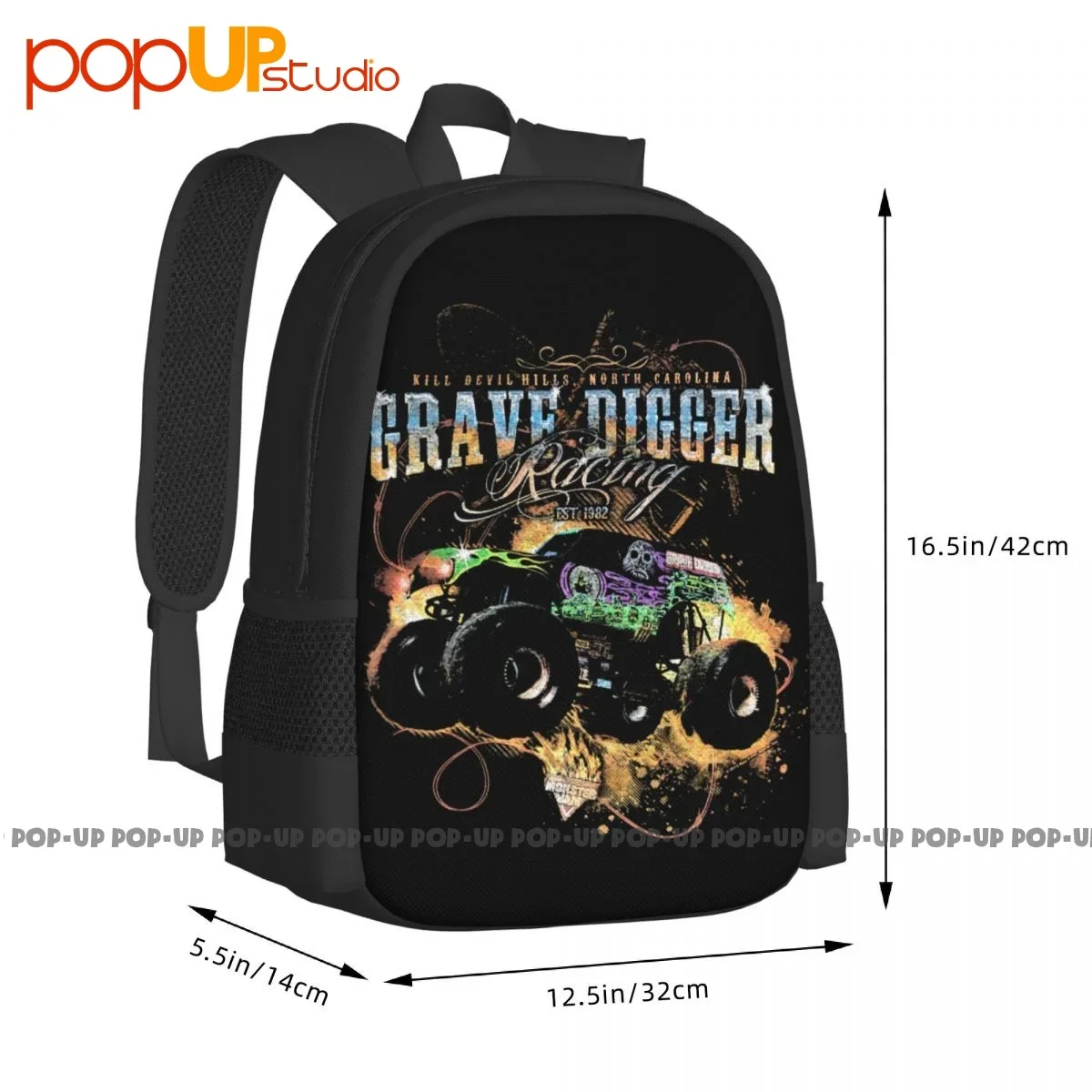 Monster Jam Caminhão Mochila, Grave Digger Travel Shoe Bag, grande capacidade, impressão 3D, corrida ao ar livre