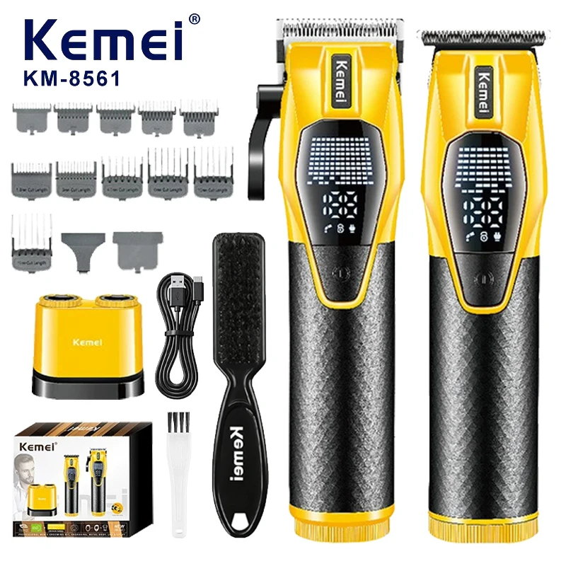 

Kemei KM-8561 мужские машинки для стрижки волос профессиональный салонный электрический триммер набор новая модель для прецизионных стрижек набор для ухода за волосами