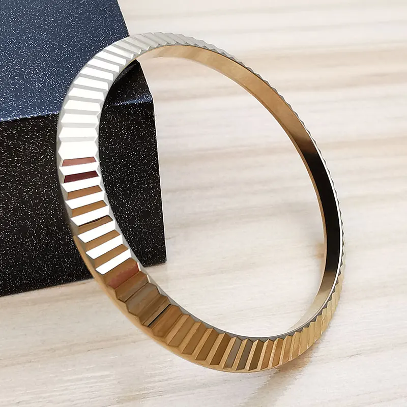 High Quality Gold Plated Color Stainless Steel Watch Bezel For RLX Datejust 126333 126233 116233 , Aftermarket Watch Parts