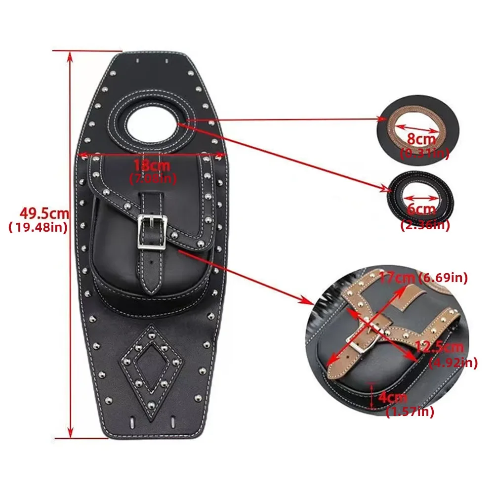 Motorcycle PU Leather Oil Fuel Tank Cover Panel Bag For Harley Sportster XL 883 1200 Honda Suzuki Kawasaki Touring