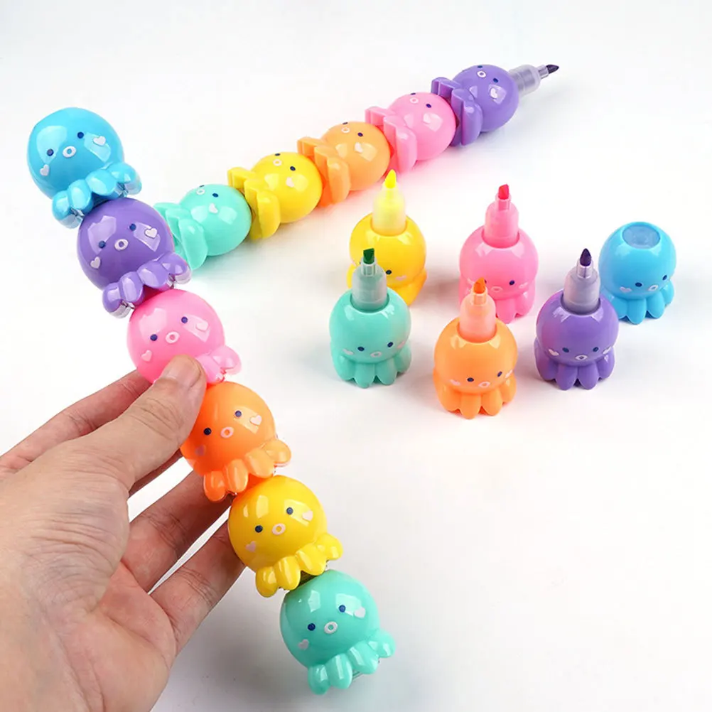 3 set Cartoon Highlighters 3 Sets Mini Highlighter Pens Assorted Colors Water-Based Ink Long Lasting Vibrant For Journaling