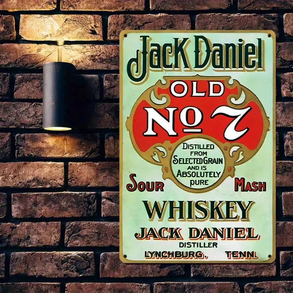 1 Stück „Jack Daniel Old Nr. 7" Vintage Blechschild - Retro Whiskey Bar Dekor für Zuhause, Bar und Lounge, 8x12in/20x30cm