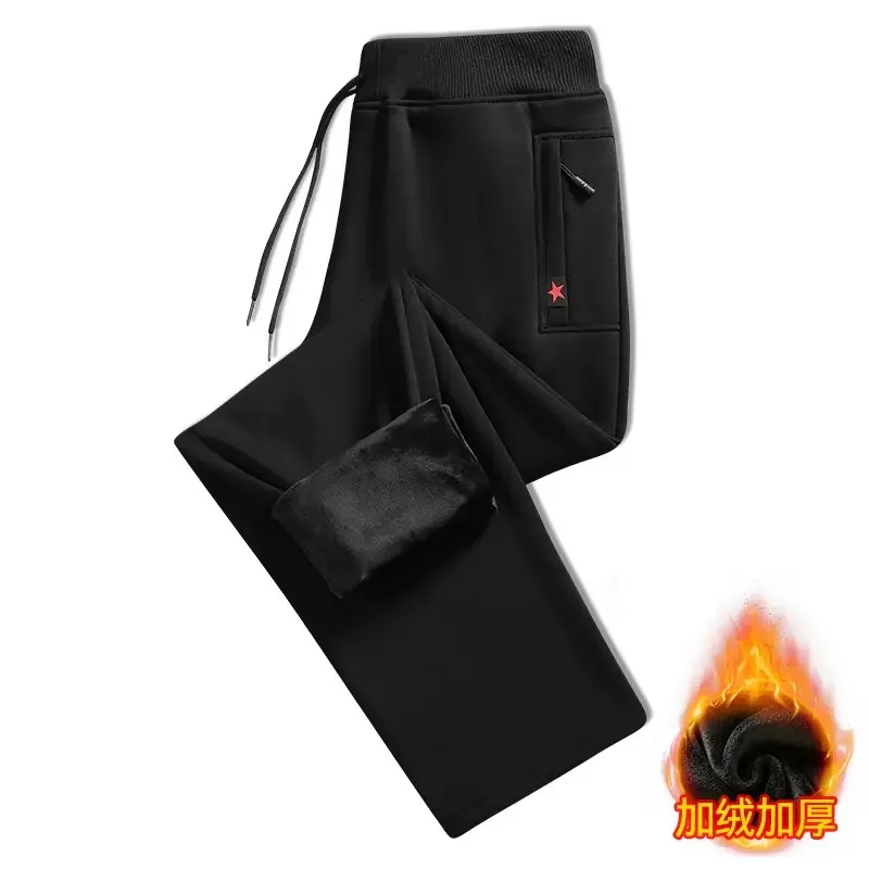 الخريف والشتاء موضة جديدة الاتجاه زائد سماكة الدافئة الصوف السراويل للرجال فضفاضة الرياضة مريحة كبيرة الحجم السراويل M-5XL