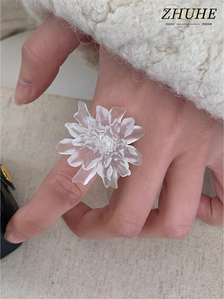 

ZHUHE The Frosted Flower Ring With a Sweet And Romantic Style Is A Perfect Jewelry Accessory For Women And A Party Gift For Thei