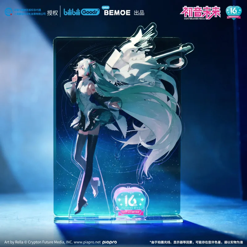 Original Bemoe Hatsune Miku 16TH Anniversary Figure Stand Acrylic Board Holder Vocaloid Cosplay Anime Souvenir Home Decor