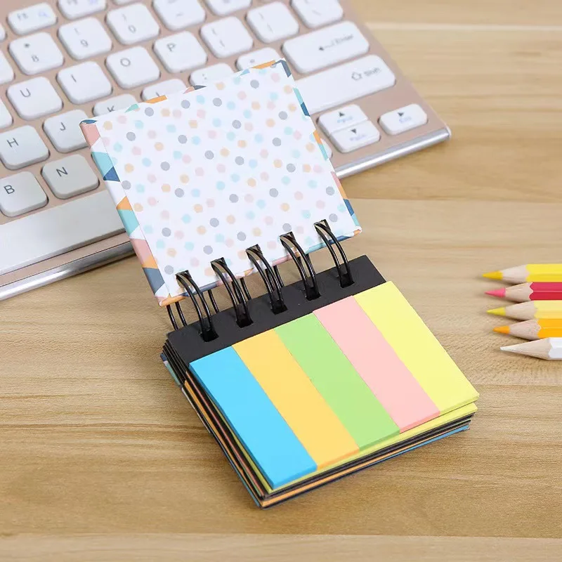 Colorful Index Tab Sticky Notes Spiral Notepad Self Adhesive Page Markers for Office School Planner Note Taking and Organizing