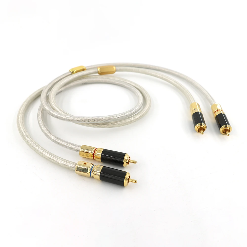 QED hifi audio cable 6N silver plated RCA 2to2 audio connection cable