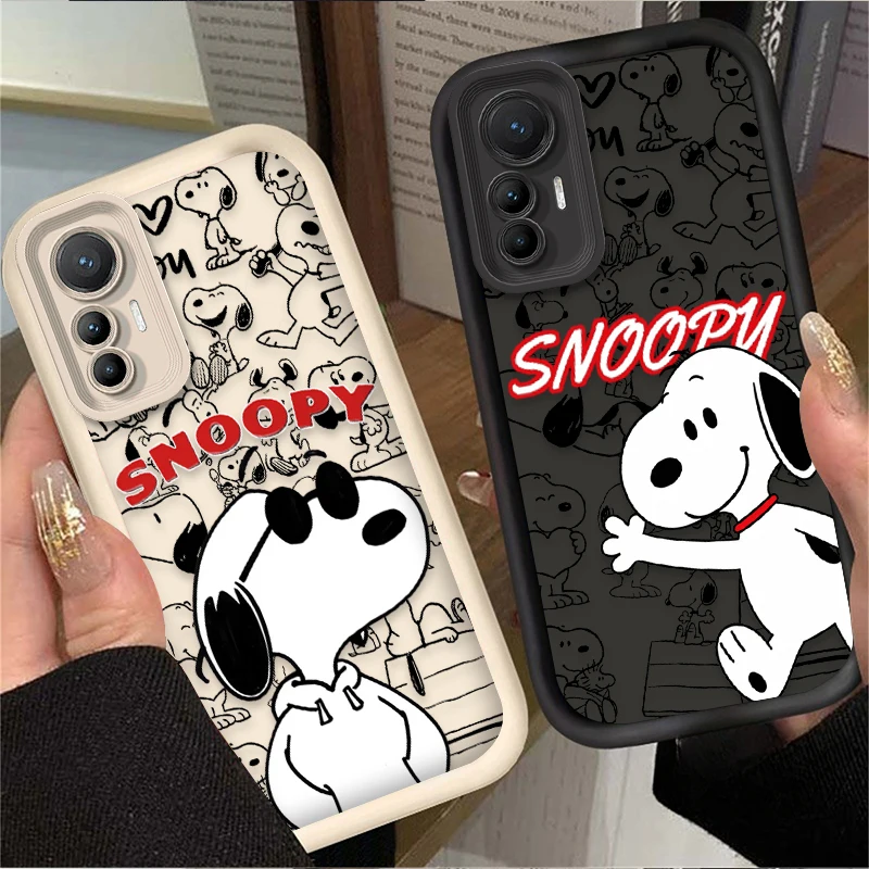 S-Snoopy Cute Cartoon Dog Matte Soft Phone Case For Xiaomi Poco X7 X6 NEO X5 X3 F8 F7 Ultra F6 F5 Pro F3 M8 M7 M6 Pro 4G 5G M5S