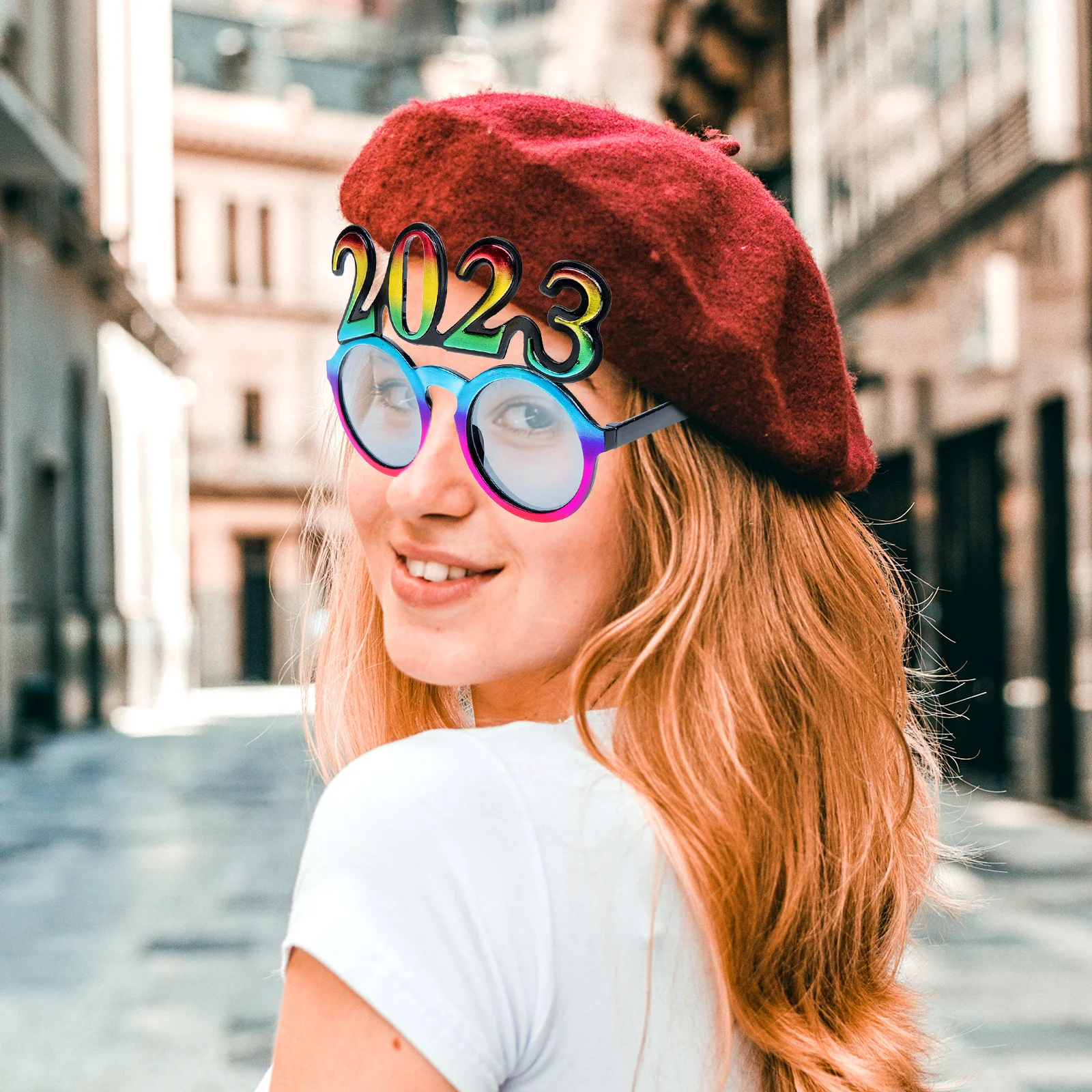 

1Pair Digital Eyeglasses Frames 2023 New Year Party Eyeglasses Props Photo Supplies Lightweight Festival Decoration Funny