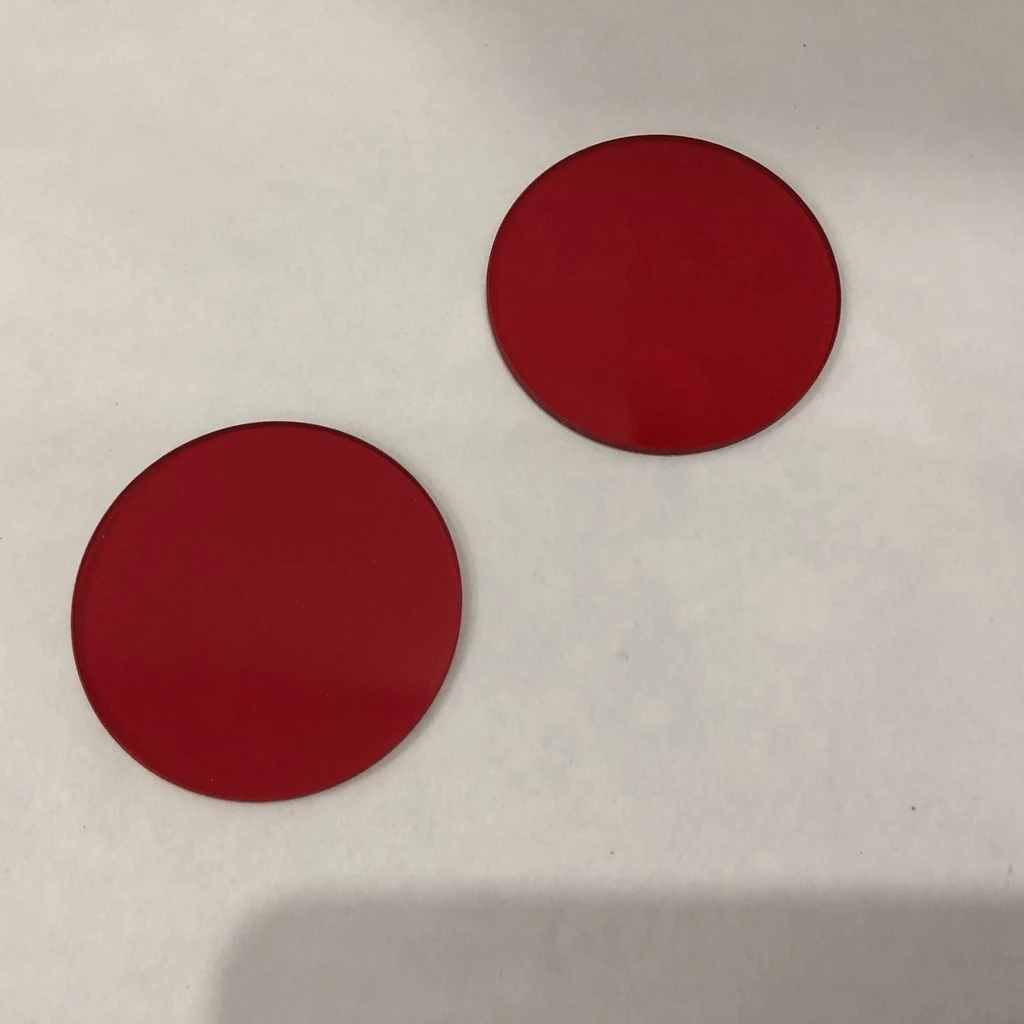 2Pcs Tổng Số Kích Thước Đường Kính 42Mm Vòng 600nm IR Vượt Qua Bộ Lọc Thủy Tinh Màu Đỏ HB600