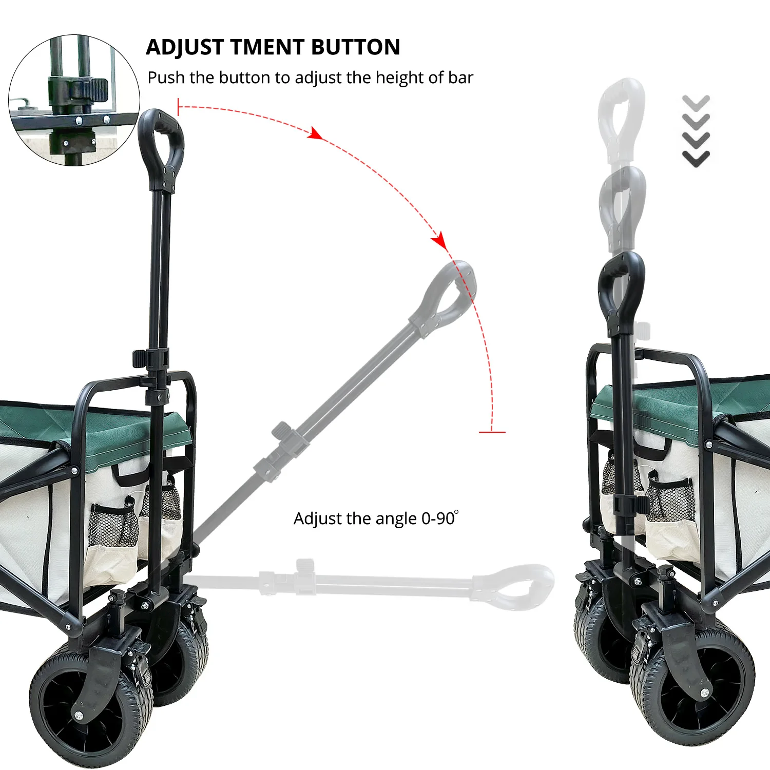 Imagem -03 - Grande Capacidade Portátil Dobrável Camping Trailer 4-way Camping Trolley ao ar Livre Campista Brakeable 150l Novo