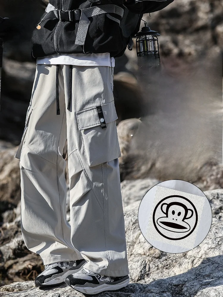 

PaulFrank American Sle Outdoor Work Pants Men's Spring Trend Loose Straight Leg Casual Trousers Comfortable Polyester Fiber