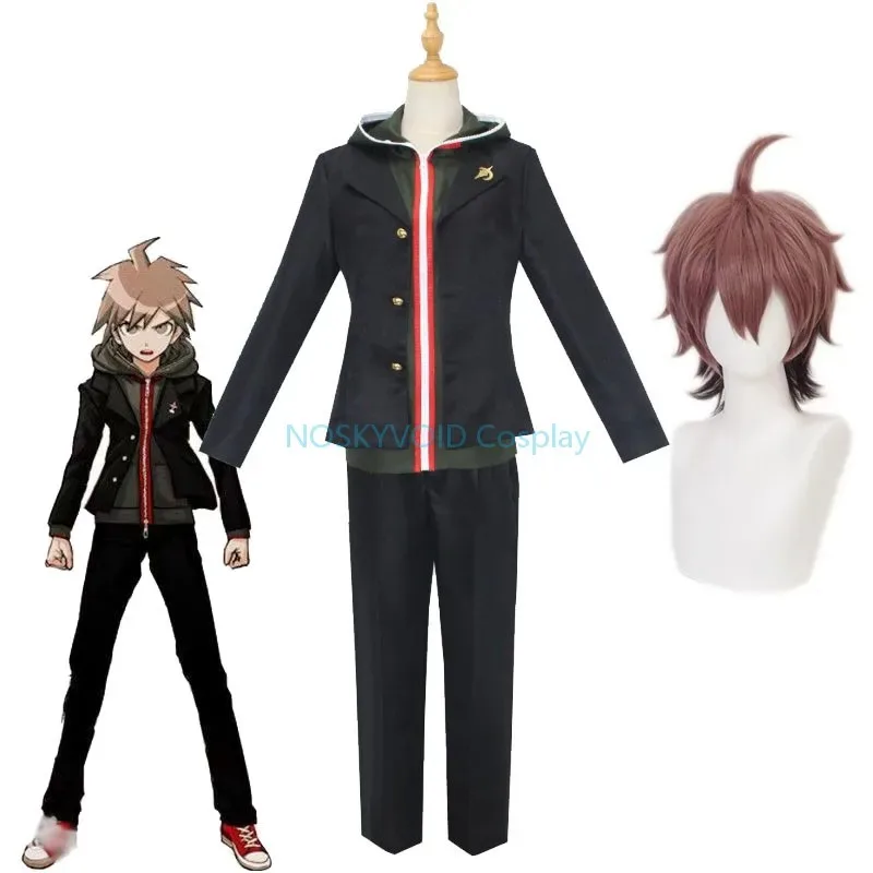 

DY2025Danganronpa Naegi Makoto Косплей Костюм и парики Trigger Happy Havoc Косплейер Униформа Набор Хэллоуин Mardi Gras Party