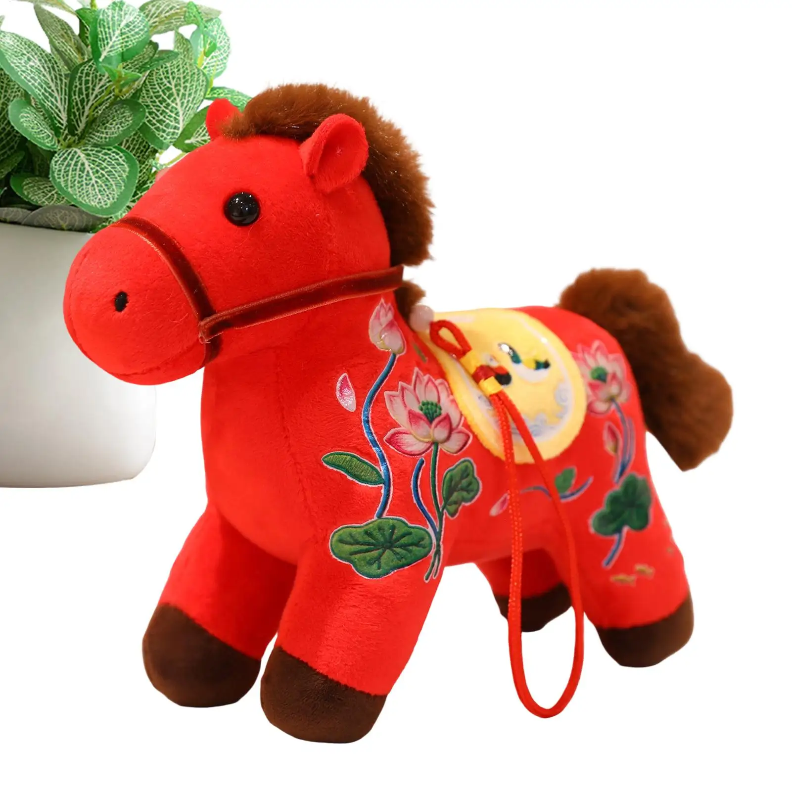 

2026 Year of the Horse Plush Toy Chinese New Year Mascot Cute Fortune Doll for Spring Festival Home Decor Kids Adult Gift