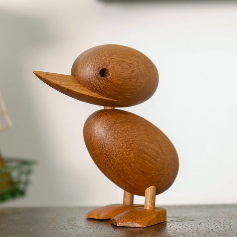

Nordic Animal Modeling Decorations Original Solid Wood Cute Little Duck Creative