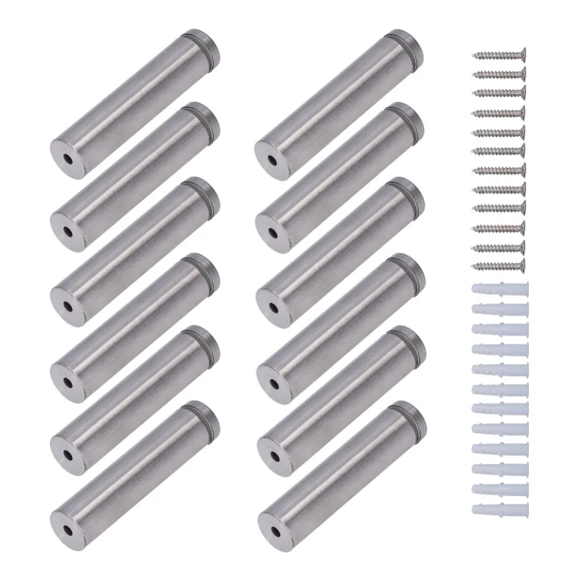 12 Set Stainless Steel Standoff Screws 19x80mm Advertising Screws Mounting Hardware For Hanging Acrylic Picture Frame