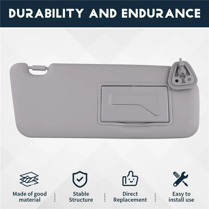 

Durable-Car Sun Visor Inside Sunshade Gray For I30 I30CW 2008-2011