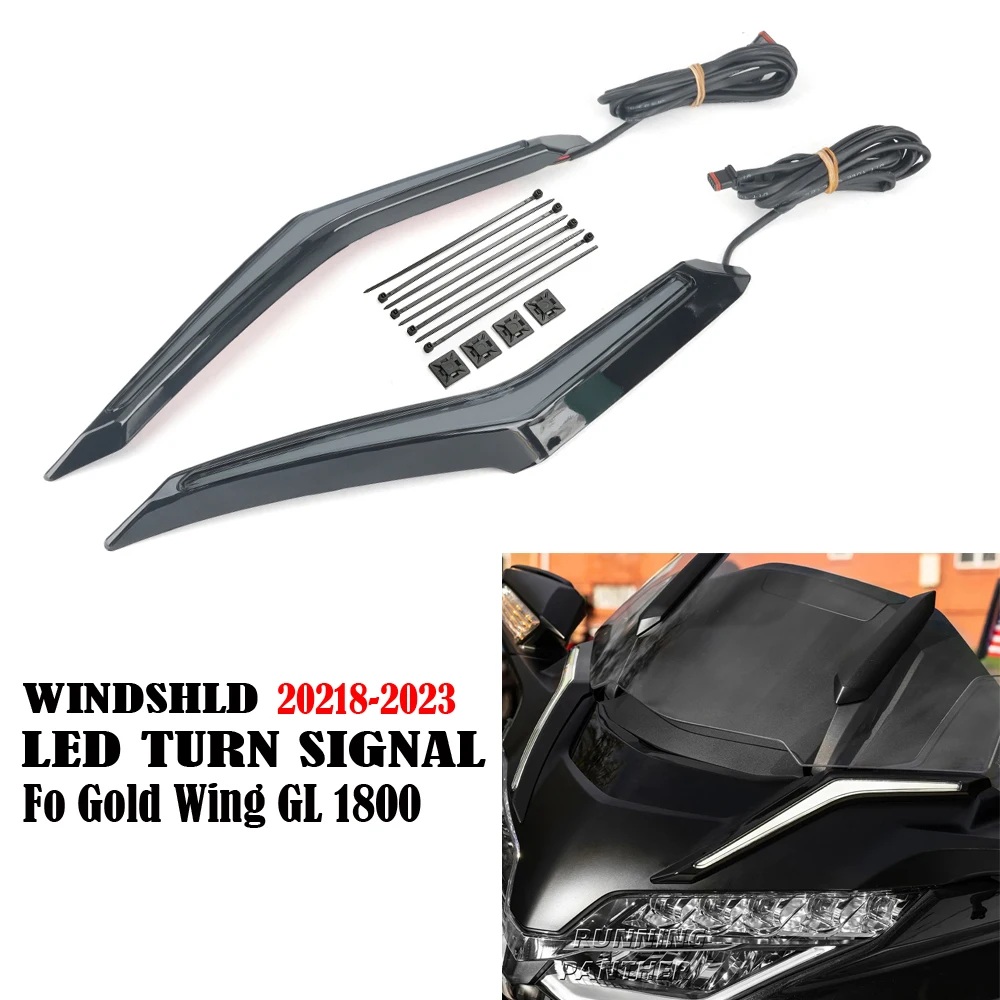 

Motorcycle Strike Windshield Trim Lamp Turn Signal Brake LED Light For Honda Gold Wing GL 1800 GL1800 Tour DCT Airbag 2018-2023