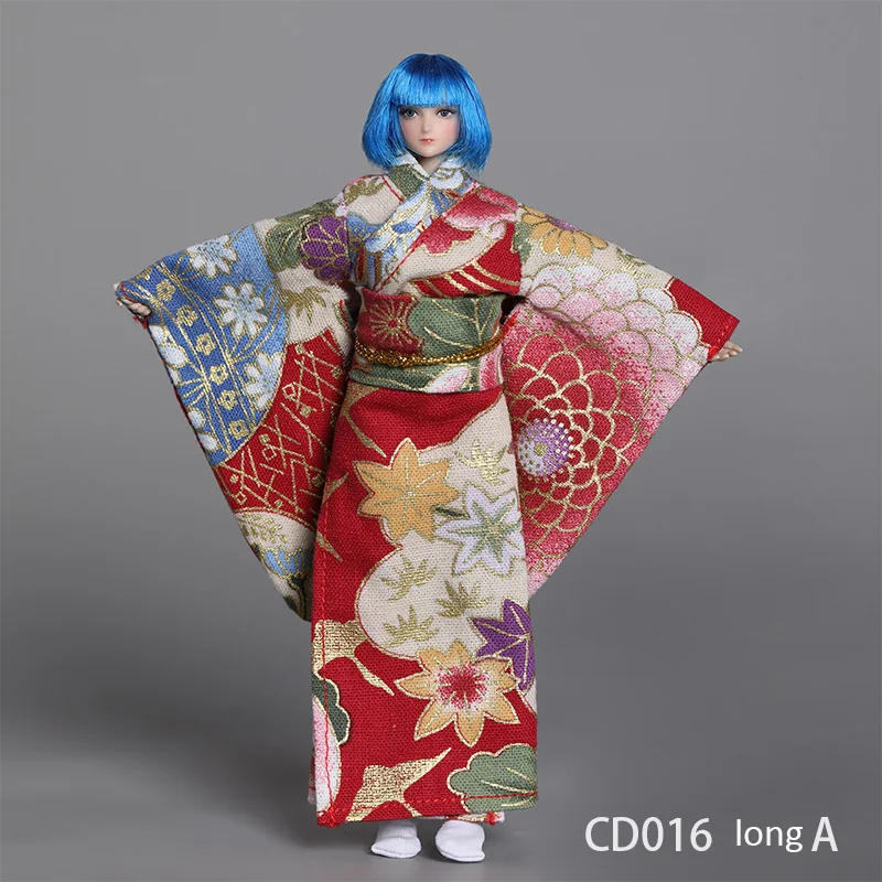 Cdtoys Cd016 1/12 Female Soldier Long Short Kimono Printing Clothes Model Accessories Fit 6'' Action Figure Body In Stock