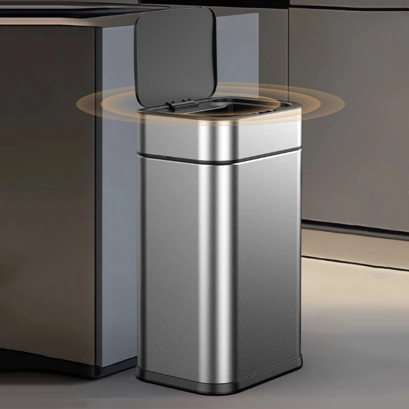 

Automatic Sensor Trash Can Smart Stainless Steel Large Capacity Trash Bin Touch Luxury Litter Bin Home Kitchen Bathroom Supplies