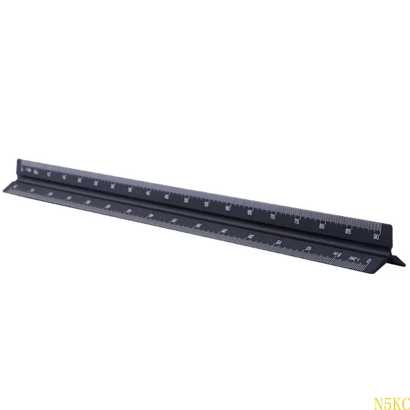 

N5KC Triangular Metal Scale Building Interior Designs Drawing Solid Ruler Tool 30cm