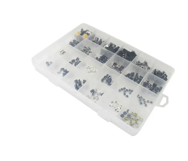 250PCS/500PCS Boxed Tact Switches  Push Button Switches 2*4 3*6  4*4 Key 6x6 Total of 25 Types