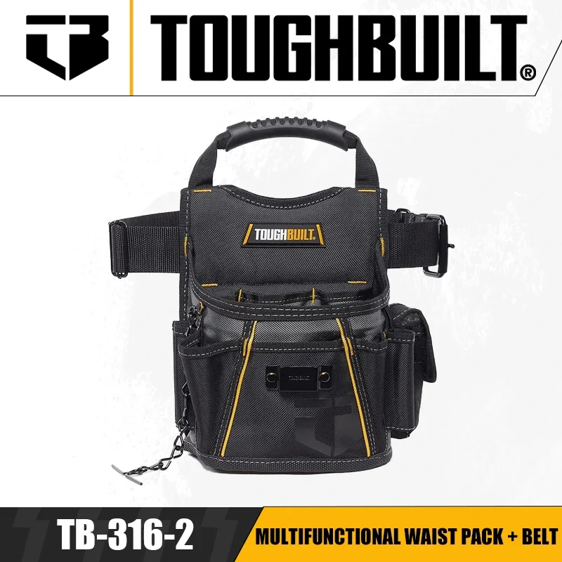 TOUGHBUILT TB-316-2 Multifunctional Waist Pack + Belt Tool Pendant Belt Pouch Wear Resistant Tool Kit Tool Accessories