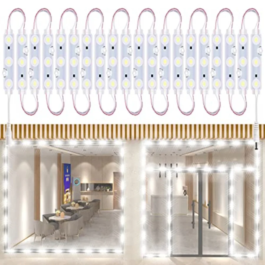 

LED Window Lights 5050 Waterproof Storefront Lights 12V 2 Packs Business Decorative Light for Advertising Signs Interior Exteri